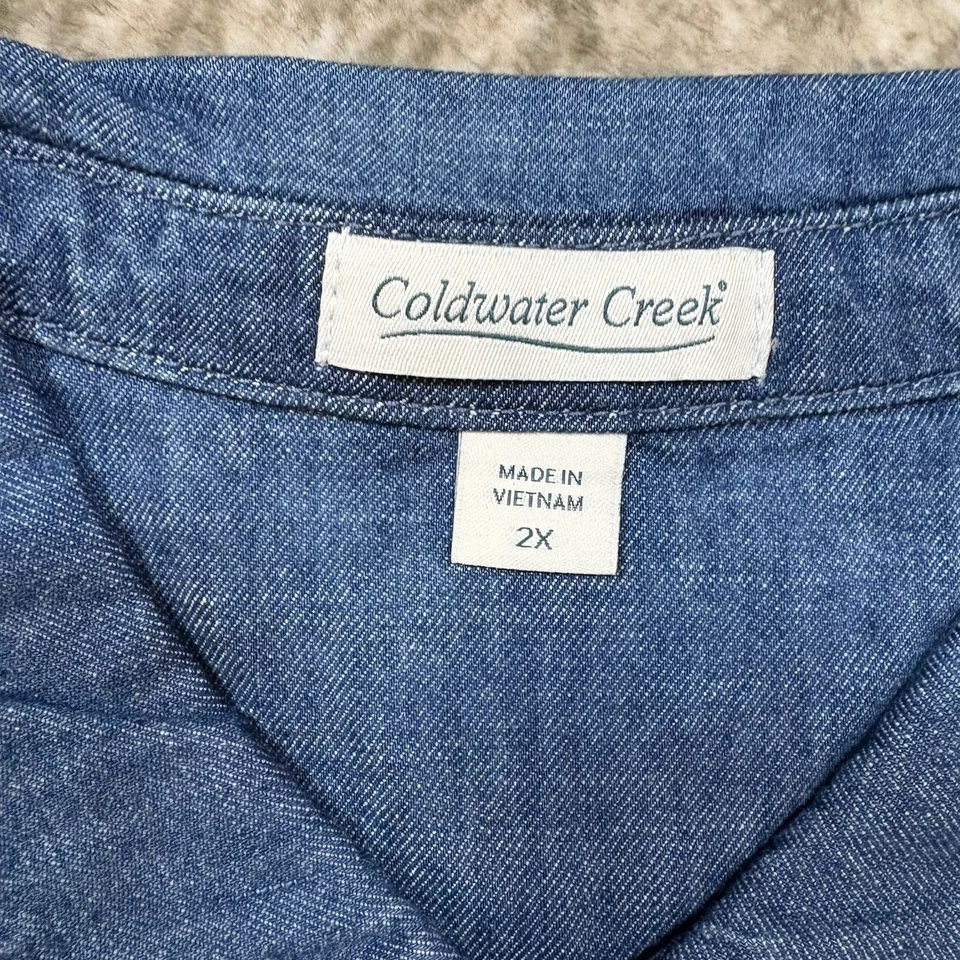 Sudadera túnica Coldwater Creek Forest Of Firs Denim Talla: 2X Nueva con etiquetas Foto 4 de 4