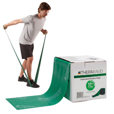 THERABAND Resistance Band, Green, Heavy, 50-Yard Roll, Latex, Elastic Band for E