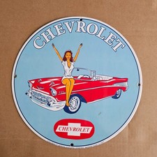 Vintage Red Car Chevrolet Old Us Gasoline Oil Gas Pump Enamel Porcelain Sign Vintage Red Car Chevrolet Old Us Gasoline Oil Gas Pump Enamel Porcelain Sign