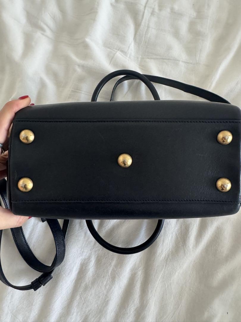 Borsa a tracolla Yves Saint Laurent YSL in pelle nera autentica F07141237