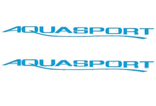 2 OEM AQUASPORT Boat Decals 52x4” Reflective Vinyl Teal NOS Wellcraft Marine Vtg - Bild 2 von 9