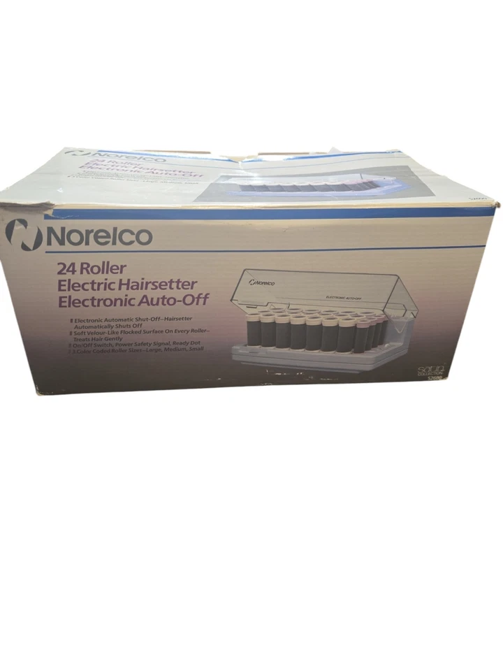 Setter eléctrico vintage Phillips Norelco 24 rodillos flocados 1986 con caja Foto 2 de 4