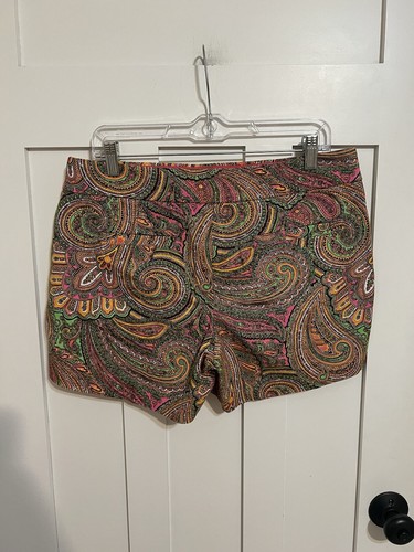 J.Crew Multi-Colored Paisley Printed 100% Cotton Shorts- 10 - Picture 2 of 7