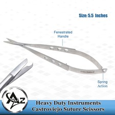 German Stainless Castro Suture Stitch Scissors 5.5" Dental Surgical Instruments