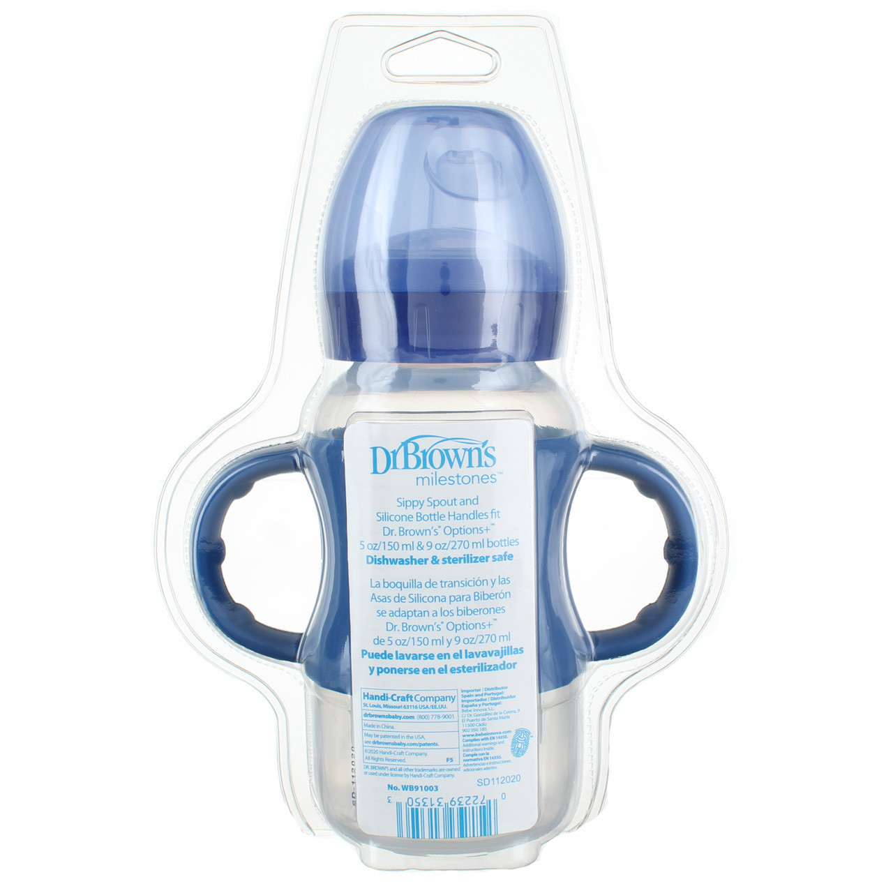 Dr. Brown'S Milestones 6M+ Sippy Bottle, Blue, 9 Oz (2 Pack)