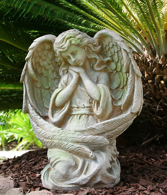 Guardian Angel Statue Memorial Remembrance 19in Tall Outdoor Gift Decor ...