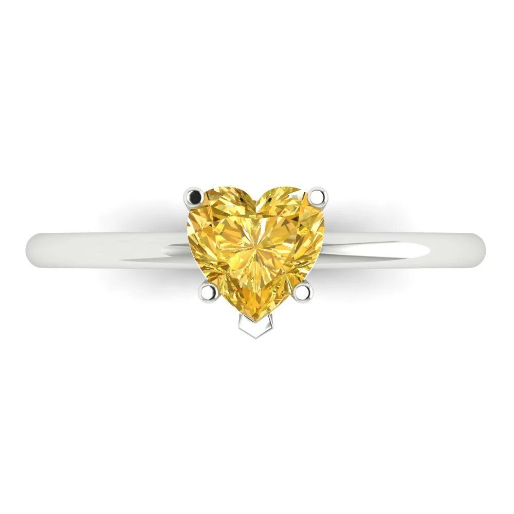 Yellow stone heart ring outlet