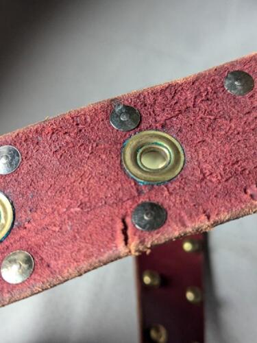 vintage STUDDED handcrafted 38 motorcycle COWHIDE leather belt HIPPIE boho PUNK - Picture 8 of 13