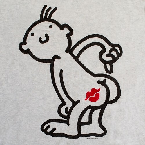 VTG 1995 Kiss My A$$ Mens Single Stitch T Shirt Size XL Fruit of the Loom Gray