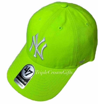 MLB NY Yankees ('47 Brand) Clean Up Hat Adjustable Strap Neon
