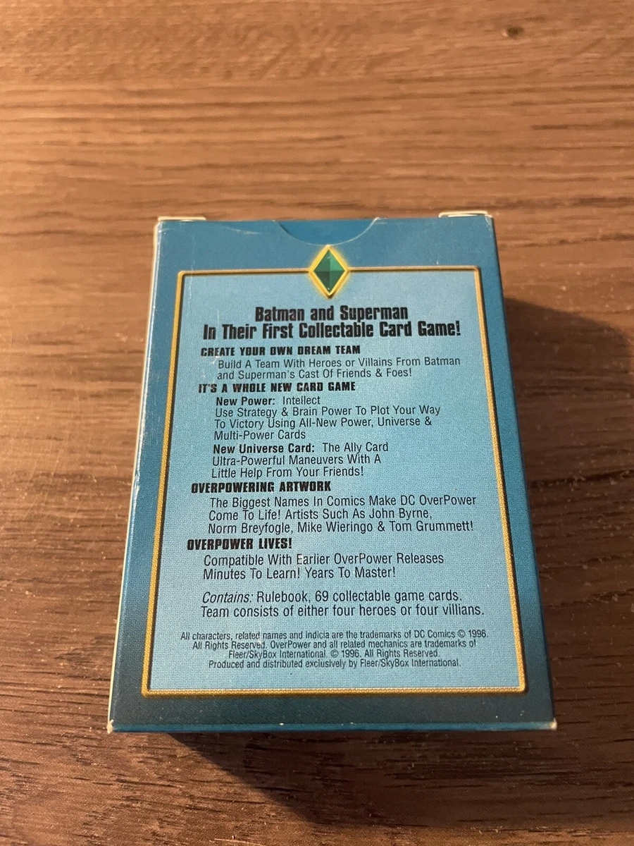 1996 DC COMICS OVERPOWER BATMAN SUPERMAN STARTER DECK 69 GAME CARDS