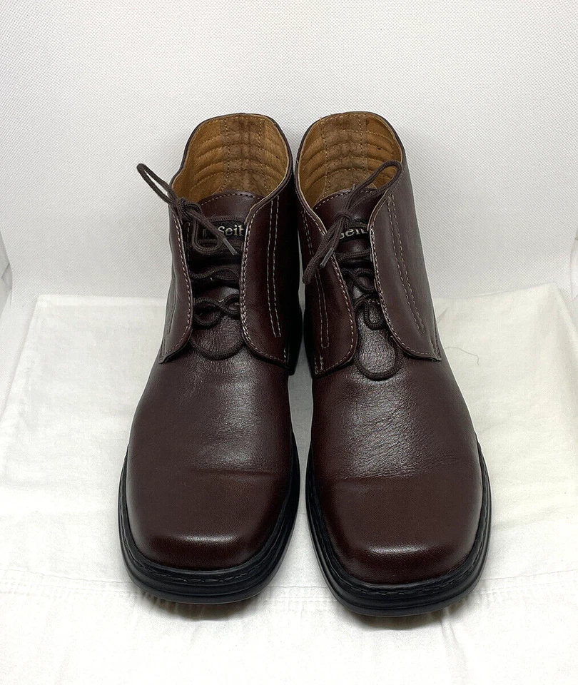 Botines Josef Seibel de cuero marrón con cordones para mujer 41 G / EE. UU. 10-10,5 medianos Foto 2 de 4