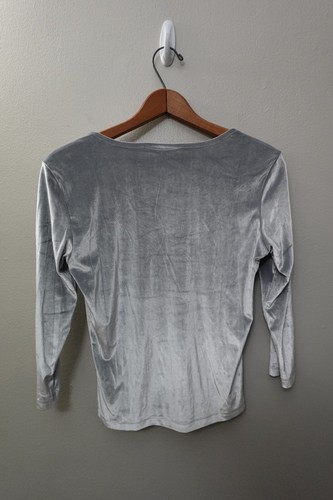 Gray Suede Blouse Women’s Medium The Limited Long Sleeve Dressy Work Top - Picture 5 of 12