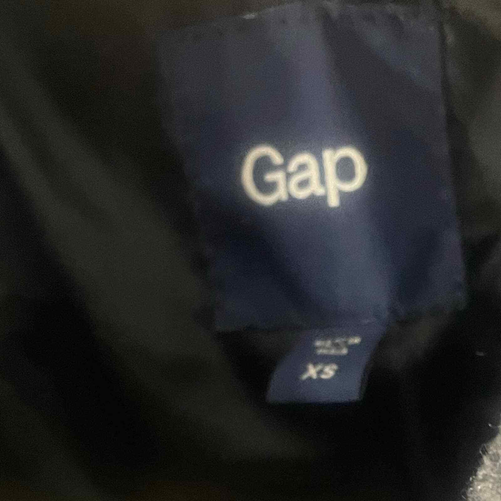 GAP Wool Blend Plaid Pea Coat Gray/Black Lined XS - image 3