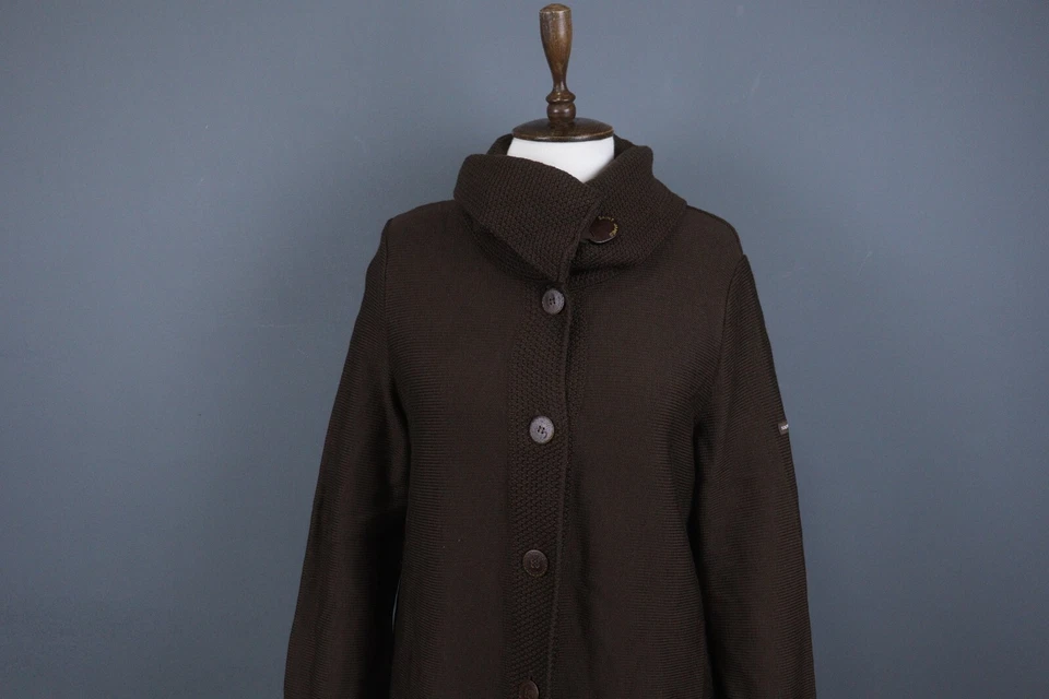 Cárdigan Suéter Tejido Manga Larga Botón Lana Marrón Saint James Talla 10 Foto 2 de 4