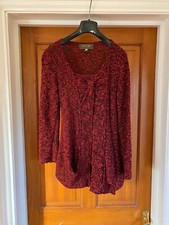 Zuza Bart rot & schwarz Fleck Tunika asymmetrisch Pullover Top Gr. S Art to Wear