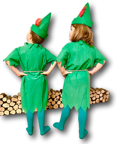Bambini Peter Pan Costume da Favola Elfo Unisex Vestito Natale 6-8 - Picture 5 of 5
