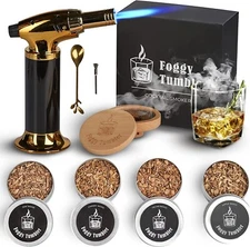 Cocktail Smoker Kit with Gold Torch and 4 Wood Chips Flavors- C2
