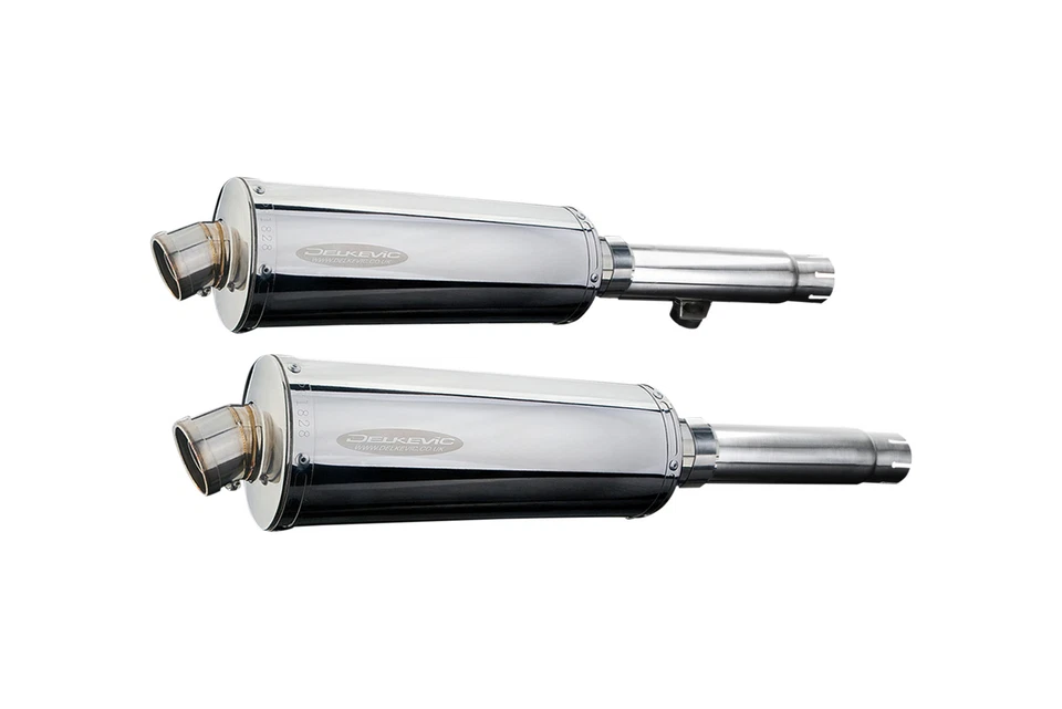 Kit de silenciador de escape oval de aço inoxidável 14" Honda CB450 K3-K7 1970-1974 - Imagem 2 de 4