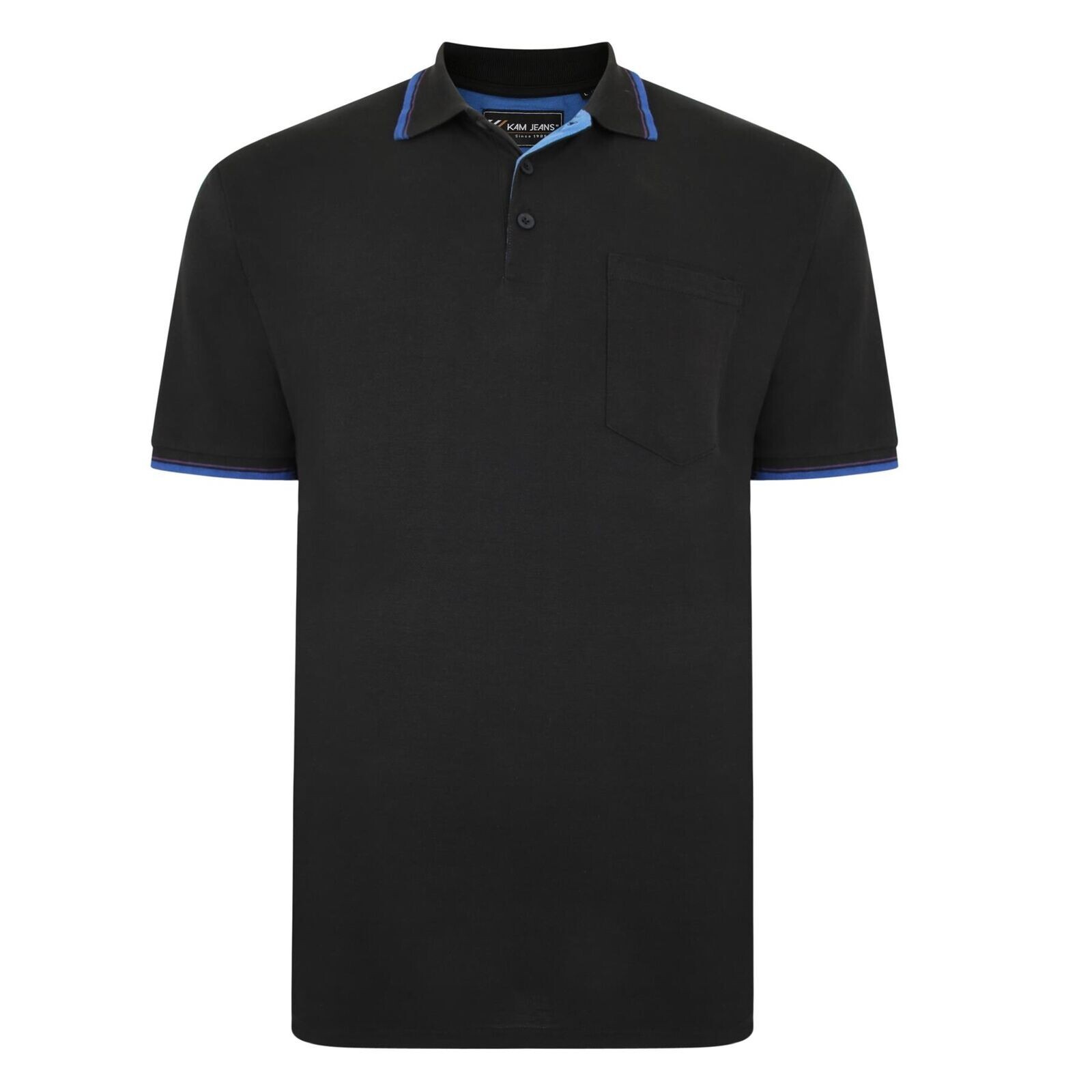Kam (KBS5400C) Kbs Hombre Talla Grande Camiseta Polo Punta con Bolsillo En