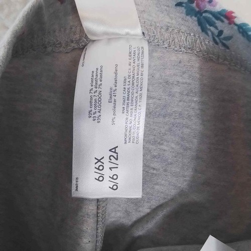 OshKosh Cotton Blend Leggings Size 6 in Gray w/ Floral Print - Picture 10 of 10