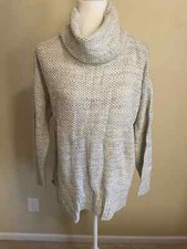 Sanctuary Women's Turtleneck Chunky Knit Tunic Sweater in Light Gray Sz-M NWOT