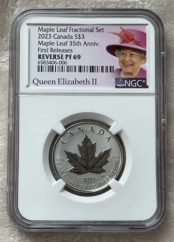 2023 CANADA $3 ANNIVERSARY MAPLE LEAF FRACTIONAL NGC REV PF 69 FIRST RELEASES