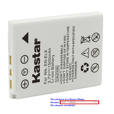Kastar Replacement Battery Pack for Nikon EN-EL8 MH-62 & Nikon Coolpix S6 Camera