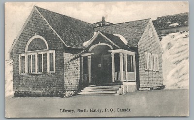 Library North Hatley QUEBEC Rare Antique CPA Postcard Wooden Building 1907