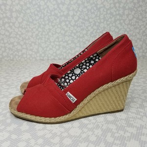 toms canvas wedges