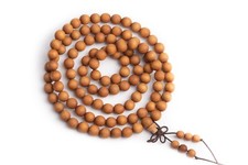 8MM Fragrant Sandalwood Mala Beads Natural Wood Round Bracelet 108 Pcs 35"