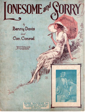 Sheet Music Lonesome and Sorry featured by Rome  Dunn 1926