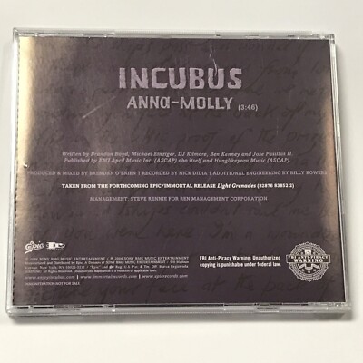 Incubus Anna Molly CD Music | eBay