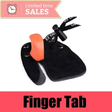  Finger Guard Archery Leather Finger Tab Left Hand Protector Recurve Bow  Black