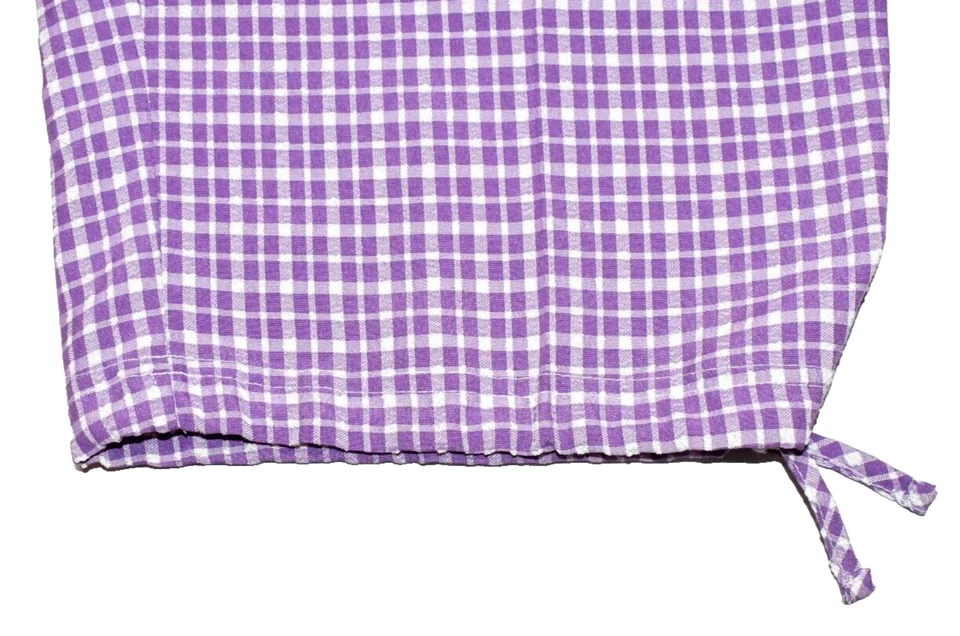 Брюки женские Nikki Capri эластичные на талию 16 фиолетовые клетчатые 100% полиэстер 5AC1 - Изображение 3 из 4