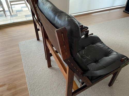 Torbjorn Afdal Hunter Danish Rosewood Chairs Retro Vintage Mid Century PAIR - Picture 2 of 11