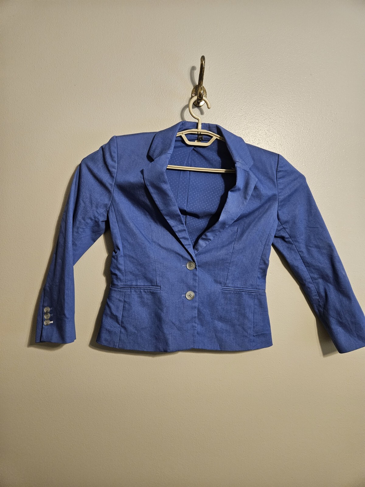Express Womens Two Button Fully Lined Fitted Blue… - image 1