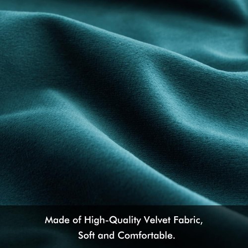 2 Teal Velvet Throw Pillow Covers 12x20 Inch Soft Decorative Cushion Cases - Picture 5 of 8