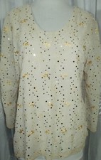 NEW emboriedy whit sequence chiffon tunic top blouse - Printed kurta size L 42