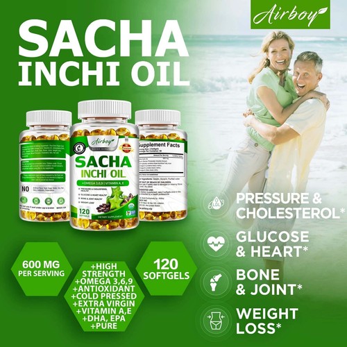 Sacha Inchi Öl Kapseln - Senkung Cholesterin, Herzgesundheit - Bild 3 von 13