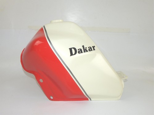 NOS GENUINE 1980's CAGIVA ELEFANT 125 DAKAR RED WHITE GAS TANK FUEL RESERVOIR - Zdjęcie 2 z 10