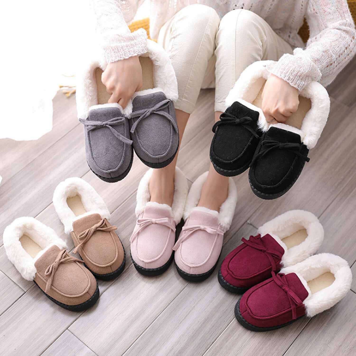 ladies wide fit moccasin slippers