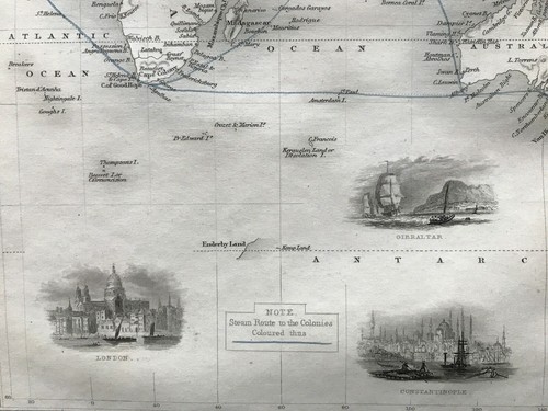 1851 Antique Map; The World on Mercator's Projection - John Tallis / Rapkin - Picture 3 of 6