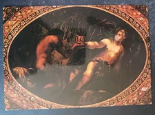 postcard art Tintoretto Adam and Eve painting unposted