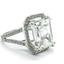 Halo Shape Simulated 13.00 CT Emerald Round Cut Sapphire Engagement Women Ring