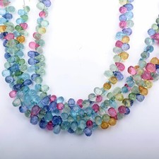 AAA Multi Topaz Beads 8 Inch Strand 6-9 MM Beads Faceted Teardrop Shape Beads
