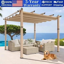 ✔️10x10 Ft Modern Aluminum Pergola Outdoor Pergola W/Adjustable Canopy Backyard