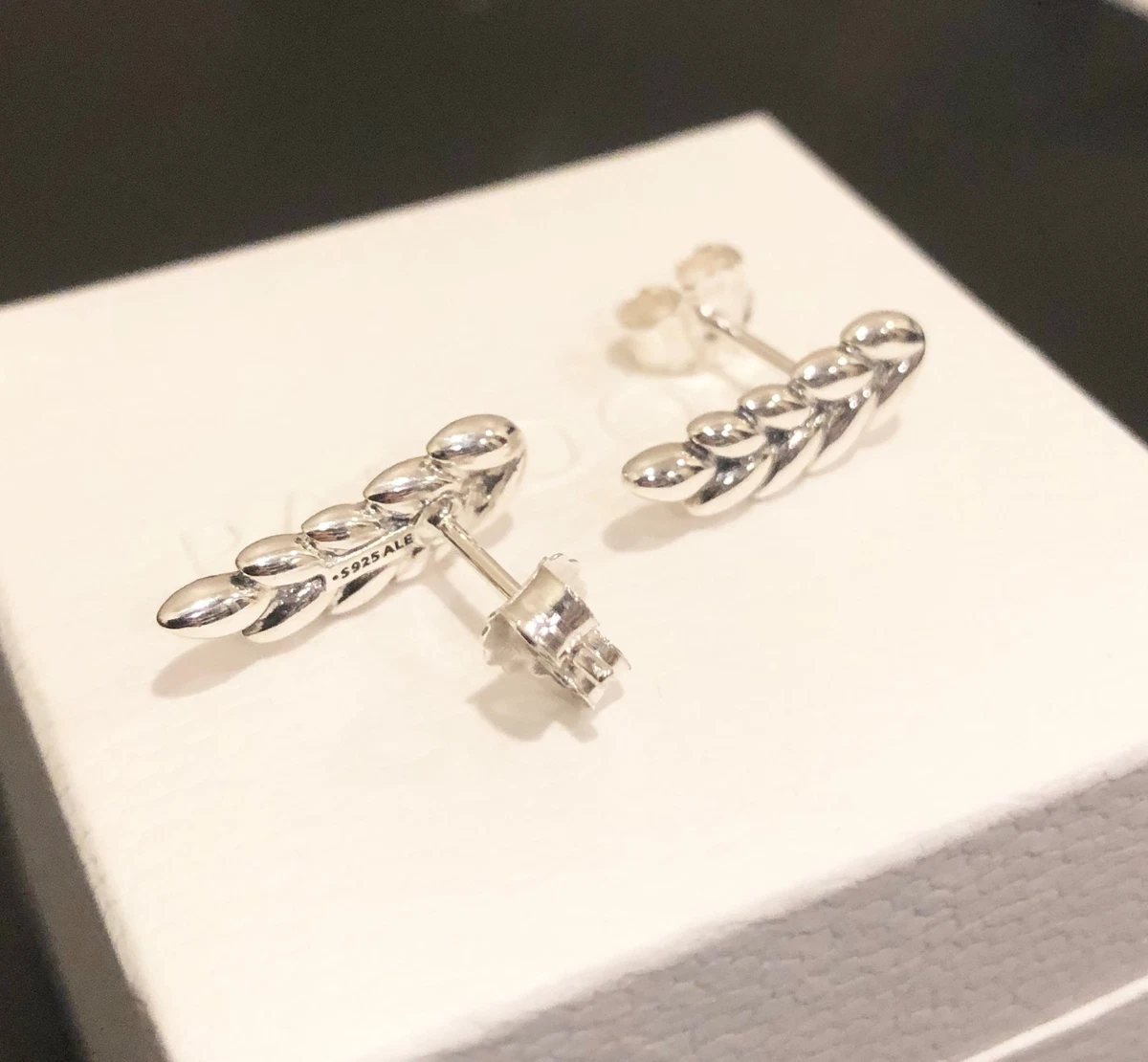 Pandora Curved Grains Earrings 297730 Free Pandora Gift Box