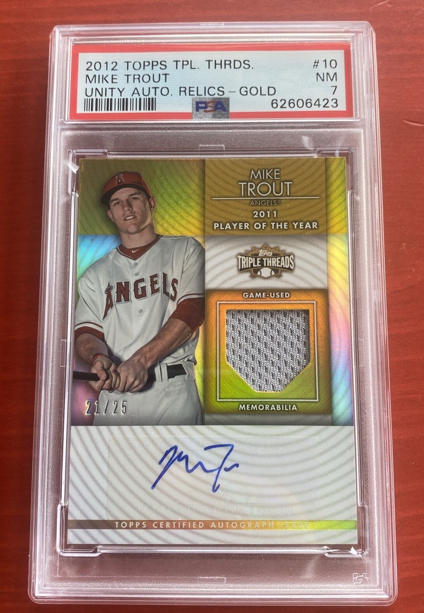 2012 Mike Trout Topps Triple Threads Unity Autograph Relics Gold 