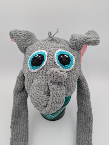 Knottie Hooks Handmade Crochet Elephant Hat with Pop-up Ears - Youth - Picture 2 of 16